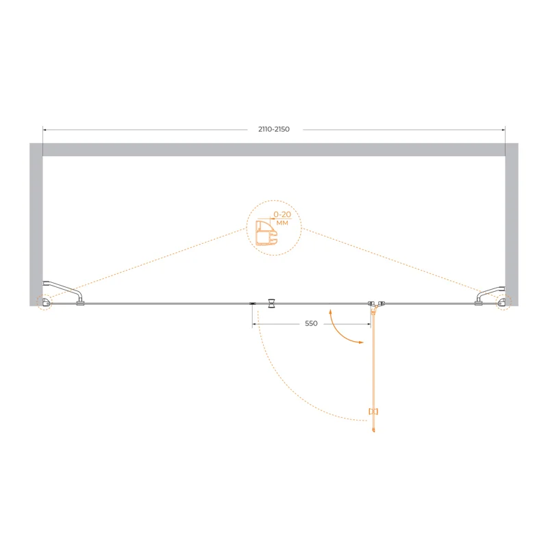 Душевая дверь CEZARES VERONA-W-B-13-100+60/60-C-Cr