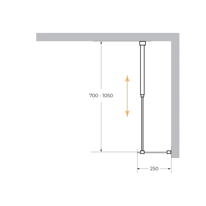 Душевая перегородка CEZARES LIBERTA-L-1-25-GR-Cr