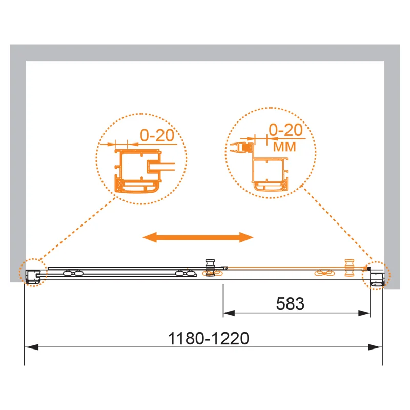 Душевая дверь CEZARES ANIMA-W-BF-1-120-C-Cr