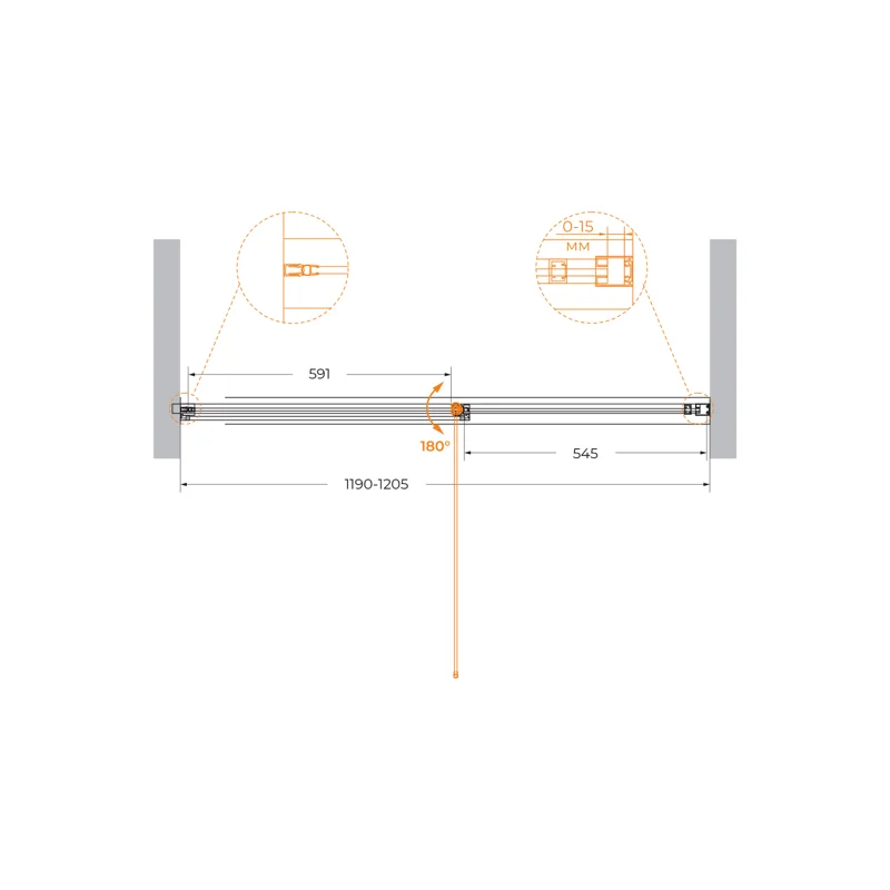 Душевая дверь CEZARES URBAN-B-12-120-C-CR