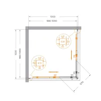 Душевой уголок Cezares RELAX-304-A-2-100-C-CR