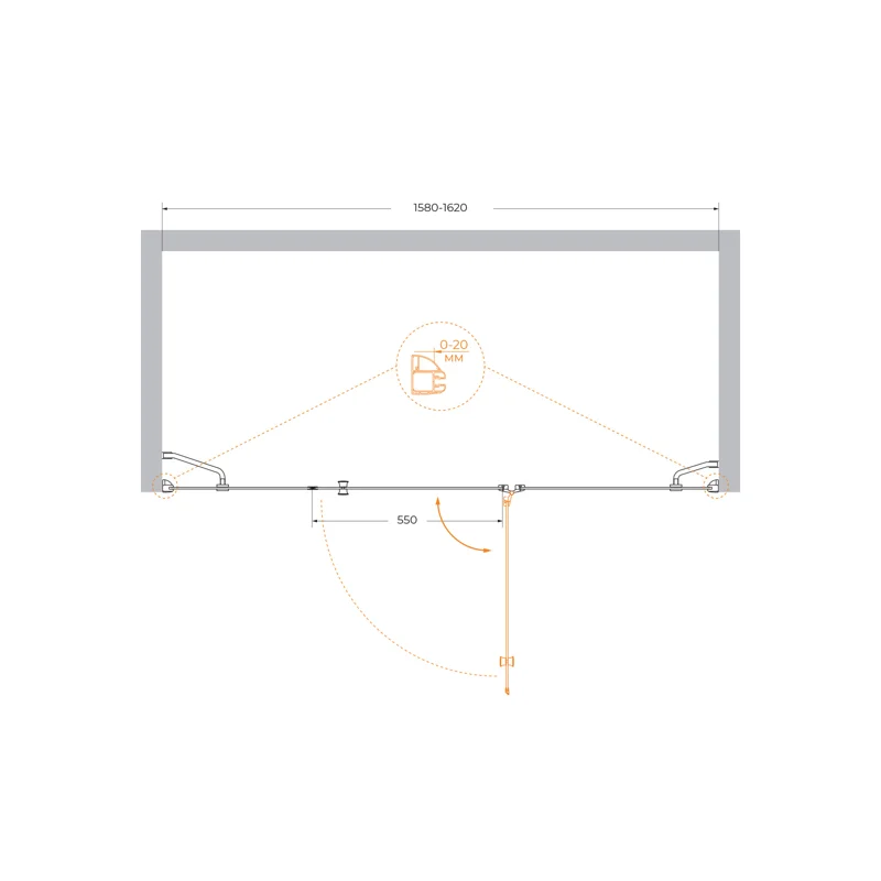 Душевая дверь CEZARES VERONA-W-B-13-40+60/60-P-Cr-R