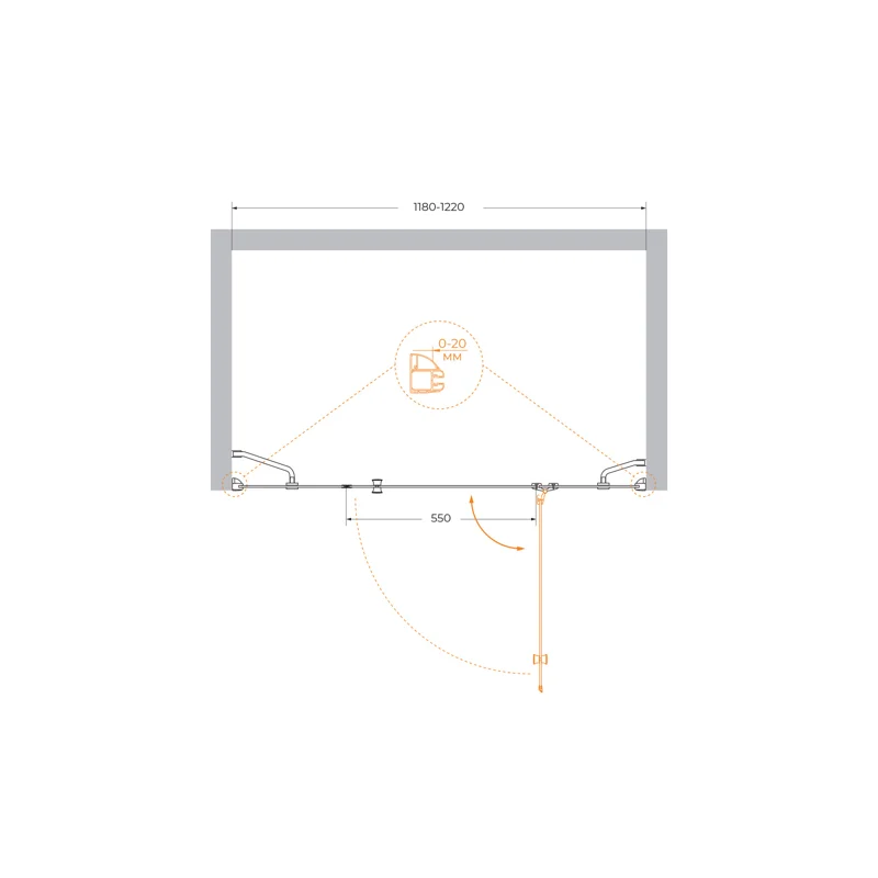 Душевая дверь CEZARES VERONA-W-B-13-30+60/30-C-Cr