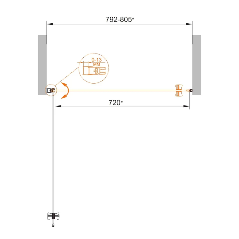Душевая дверь CEZARES ECO-O-B-1-80-C-Cr