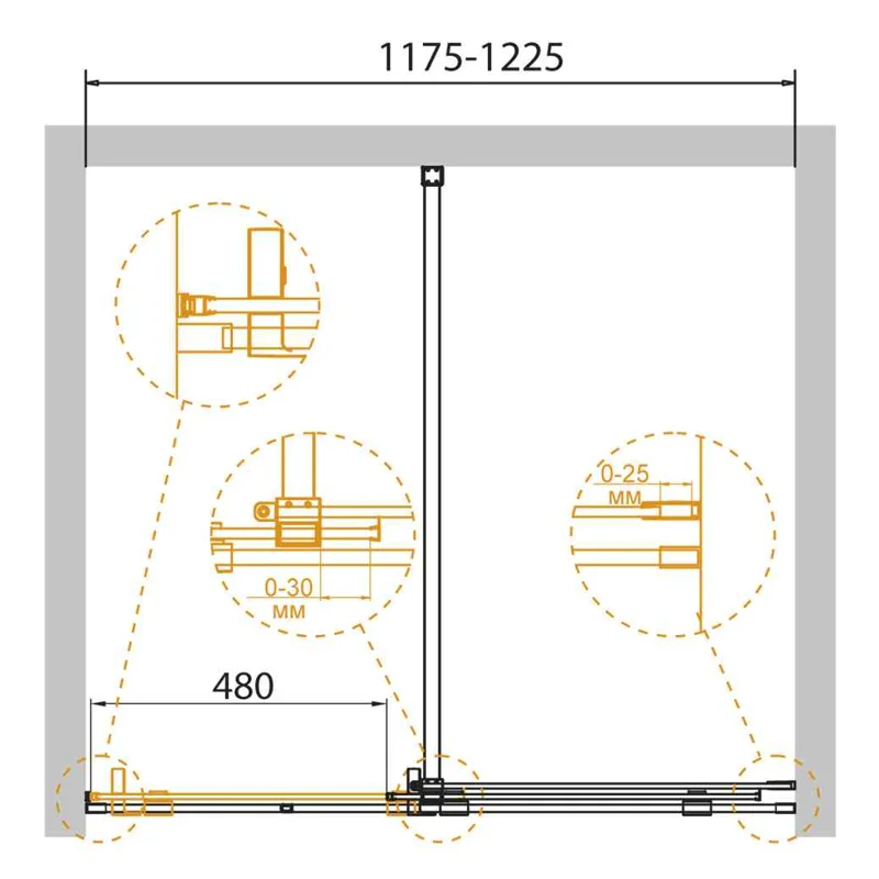 Душевая дверь CEZARES STREAM-BF-1-120-C-Cr
