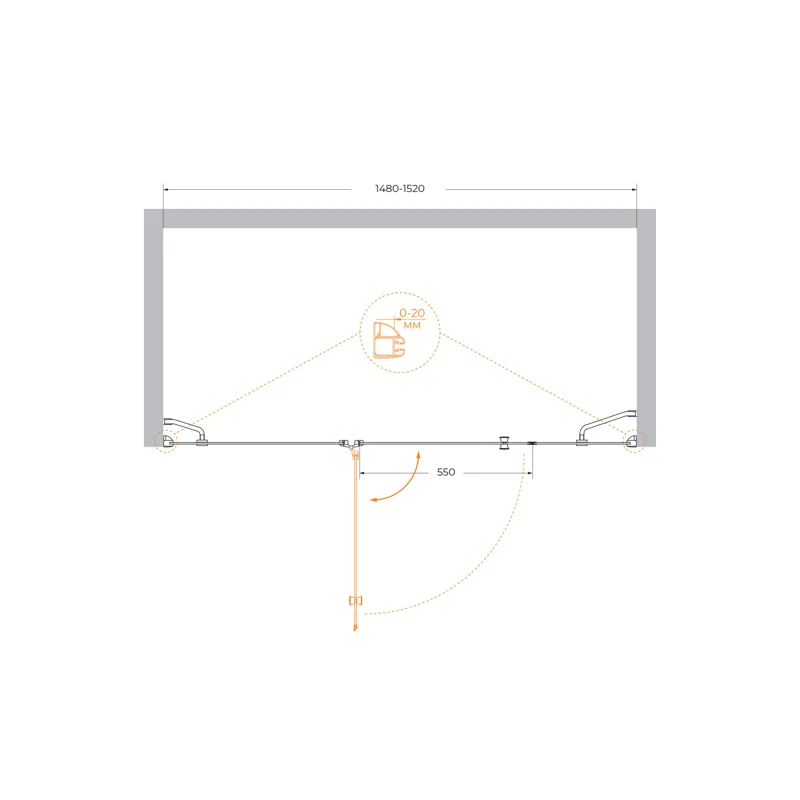 Душевая дверь CEZARES VERONA-W-B-13-30+60/60-P-Cr-L