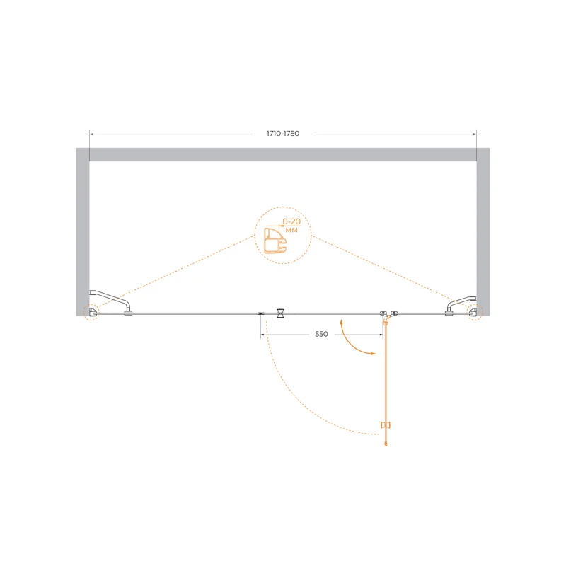 Душевая дверь CEZARES VERONA-W-B-13-80+60/40-C-Cr