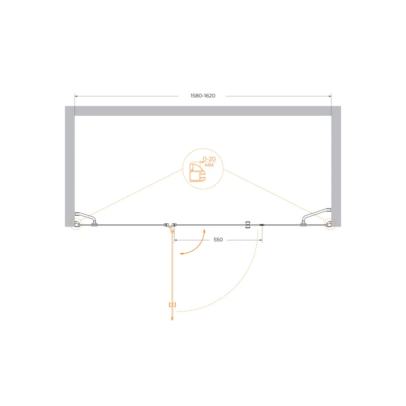 Душевая дверь CEZARES VERONA-W-B-13-40+60/60-P-Cr-L