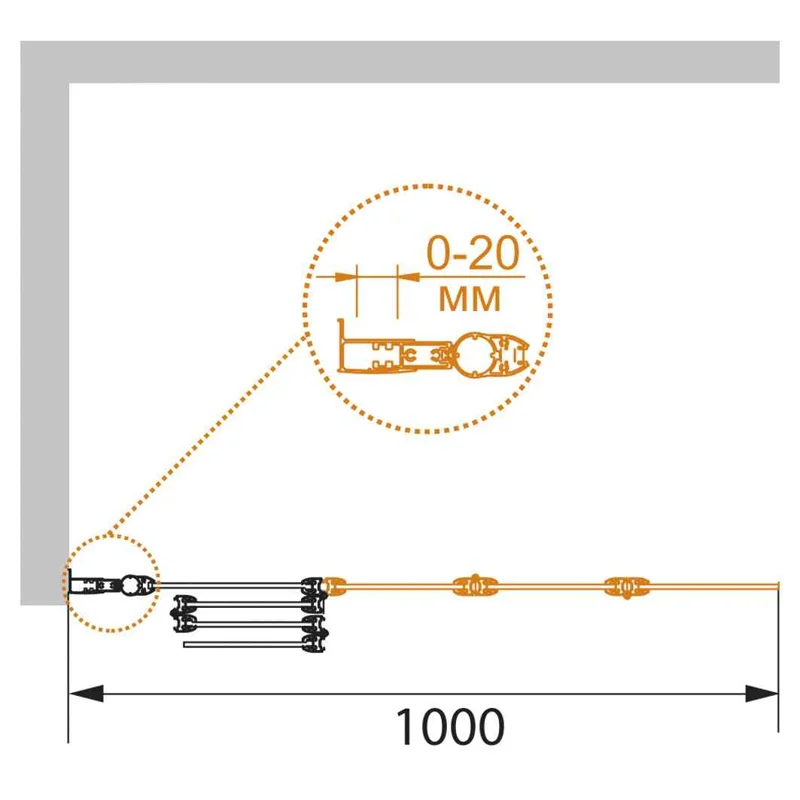 Шторка на ванну CEZARES PRATICO-V-4-100/140-P-Cr-L