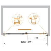 Душевая дверь CEZARES ANIMA-W-BF-1-140-C-Cr