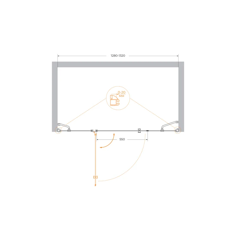 Душевая дверь CEZARES VERONA-W-B-13-30+60/40-P-Cr-L