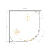 Душевой уголок Cezares MOLVENO-R-11-100+30-C-Cr-IV
