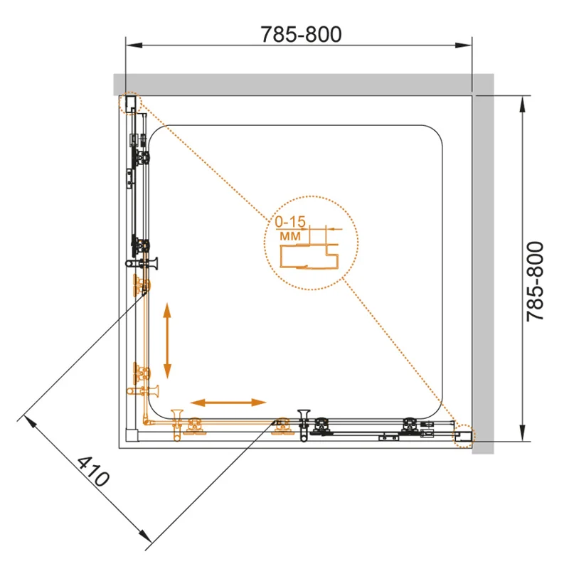 Душевой уголок Cezares ECO-O-A-2-80-C-Cr
