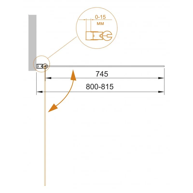 Душевая шторка на ванну CEZARES ECO-O-V-1-80/140-C-Cr
