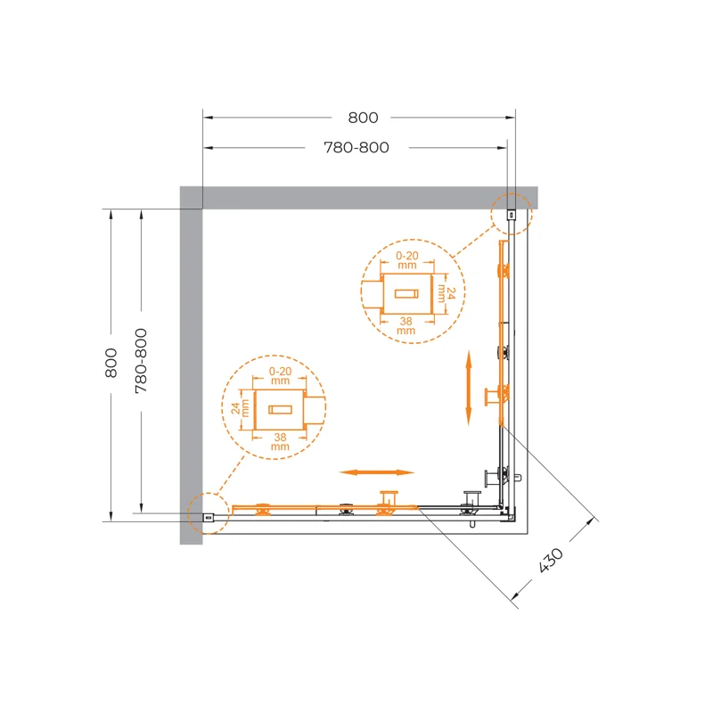 Душевой уголок Cezares RELAX-304-A-2-80-C-BORO