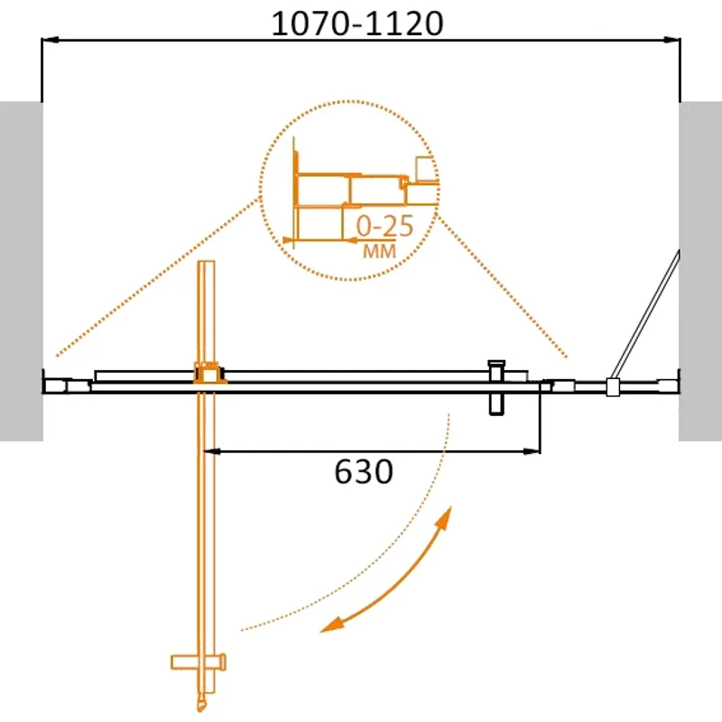 Душевая дверь CEZARES MOLVENO-BA-11-90+20-C-Cr-IV