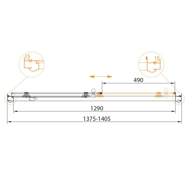 Душевая дверь CEZARES GIUBILEO-BF-1-140-C-G