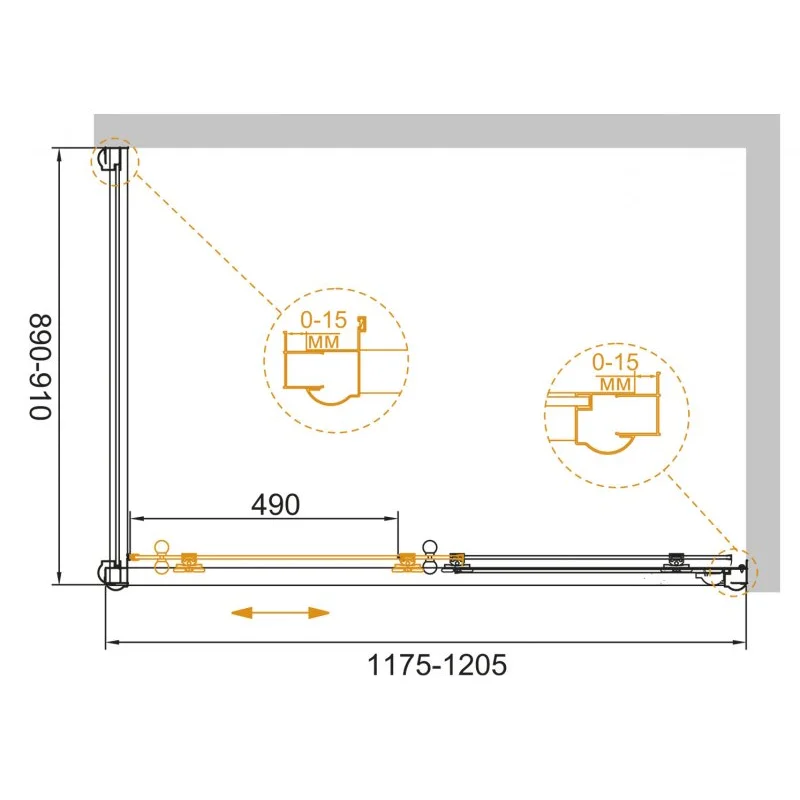 Душевой уголок Cezares GIUBILEO-AH-1-120/90-SCORREVOLE-C-Br