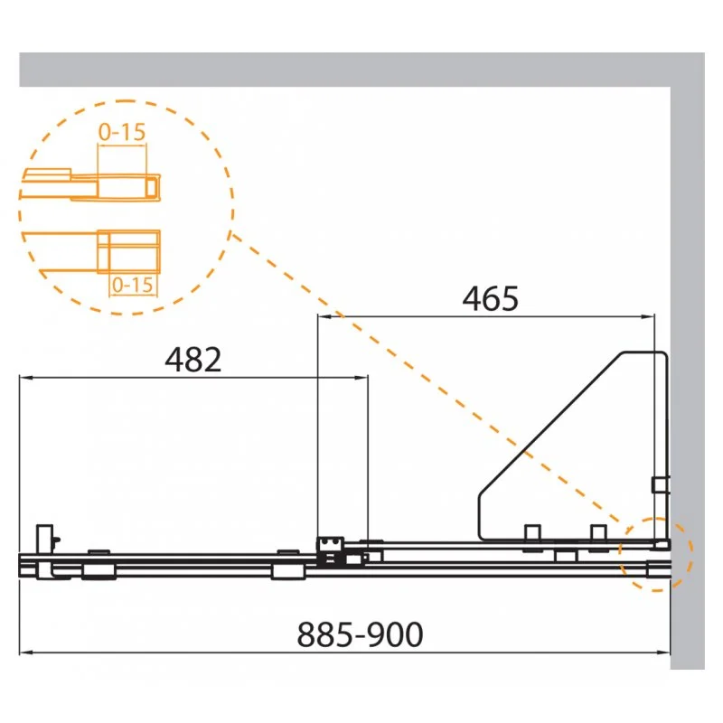 Душевая перегородка CEZARES STREAM-BF-1-90-C-Cr