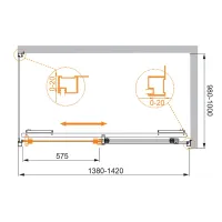 Душевой уголок Cezares LUX-SOFT-W-AH-1-140/100-C-Cr-IV