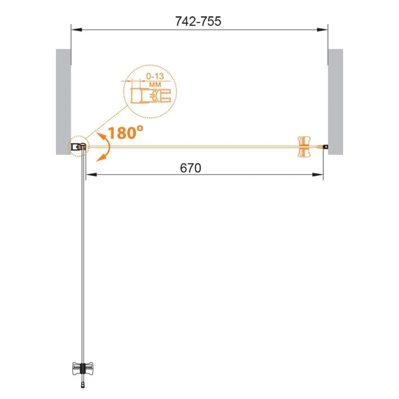 Душевая дверь CEZARES ECO-O-B-1-75-C-Cr