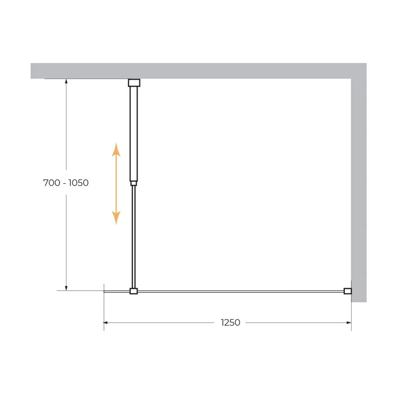 Душевая перегородка CEZARES LIBERTA-L-1-125-C-Cr