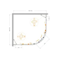 Душевой уголок Cezares MOLVENO-RH-22-120/110-C-Cr-IV