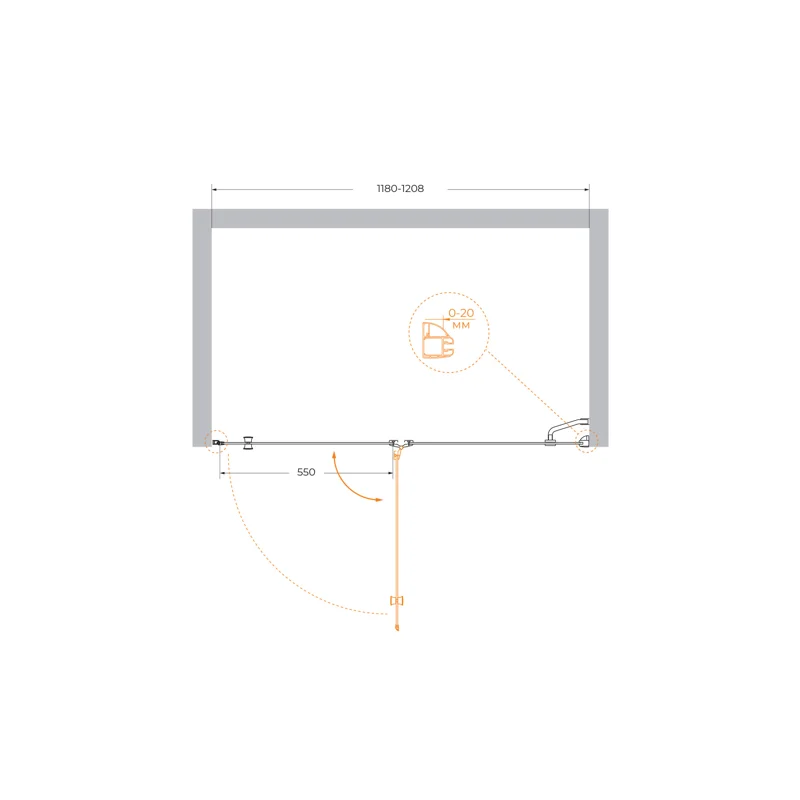Душевая дверь CEZARES VERONA-W-B-12-120-C-Cr