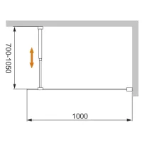 Душевая перегородка CEZARES LIBERTA-L-1-100-C-NERO