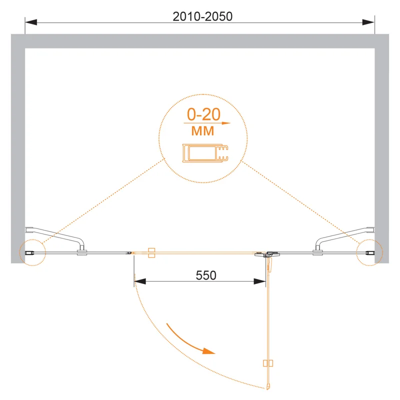 Душевой уголок Cezares BERGAMO-W-B-13-90+60/60-C-Cr-R