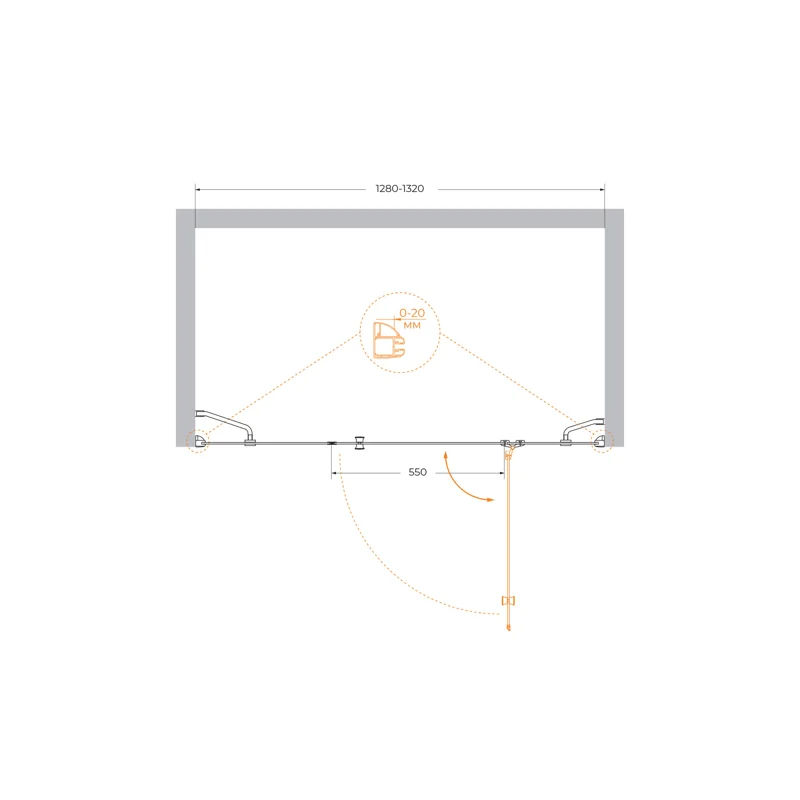 Душевая дверь CEZARES VERONA-W-B-13-40+60/30-C-Cr