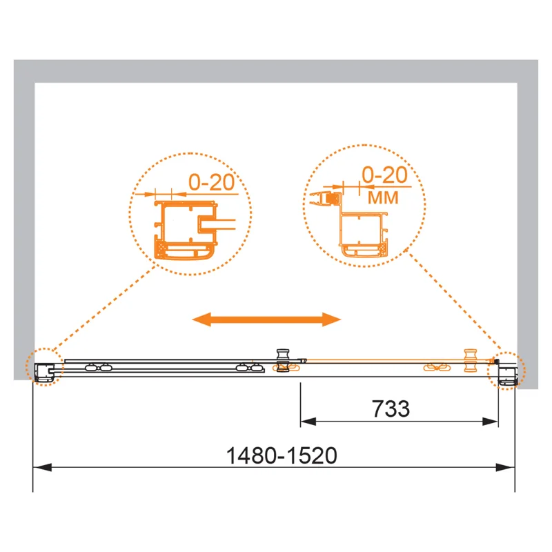 Душевая дверь CEZARES ANIMA-W-BF-1-150-C-Cr