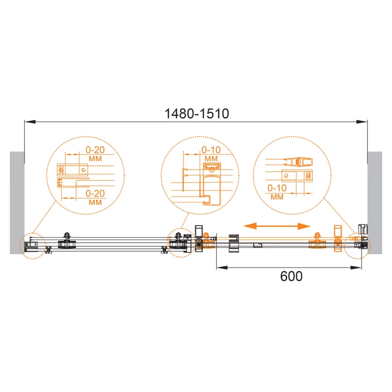 Душевая дверь CEZARES STYLUS-O-M-BF-1-150-C-Cr