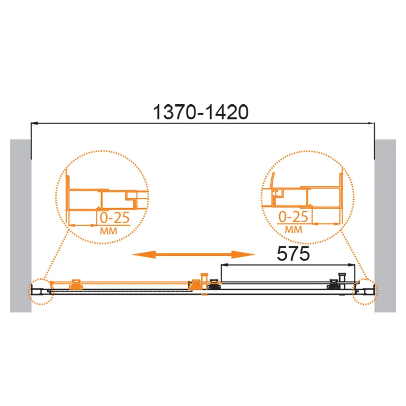 Душевая дверь CEZARES MOLVENO-BF-1-140-C-Cr-IV