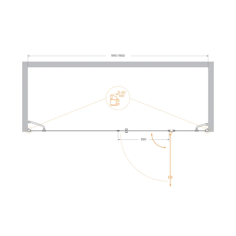 Душевая дверь CEZARES VERONA-W-B-13-100+60/40-C-Cr