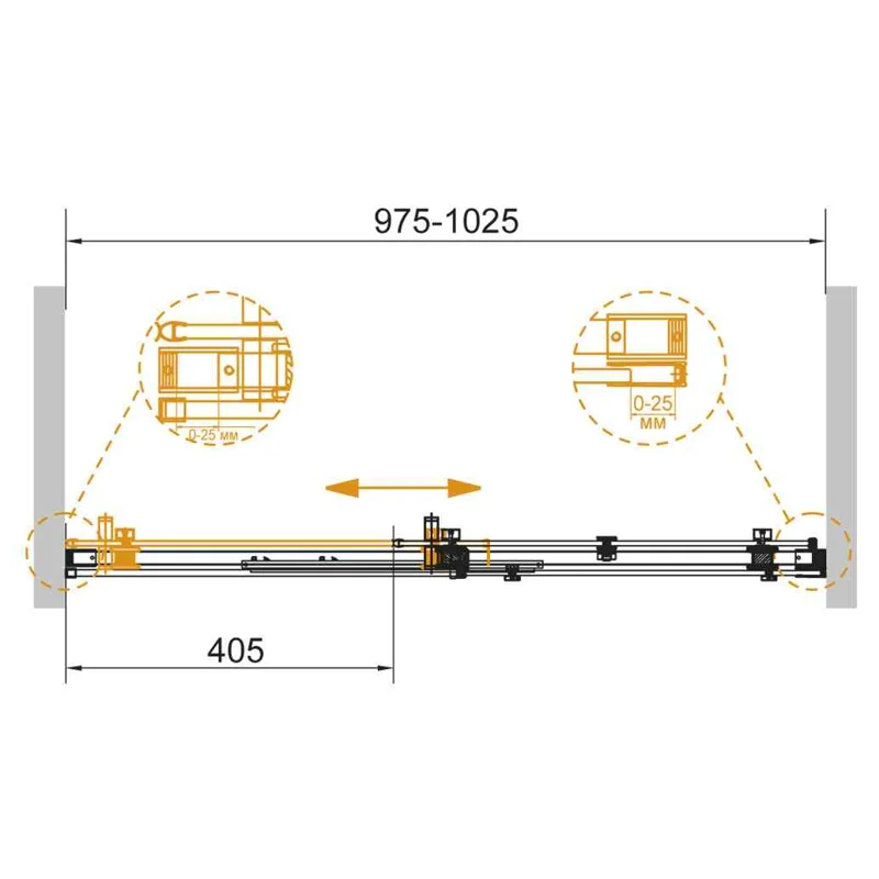 Душевая дверь с доводчиками CEZARES STYLUS-SOFT-BF-1-100-C-Cr
