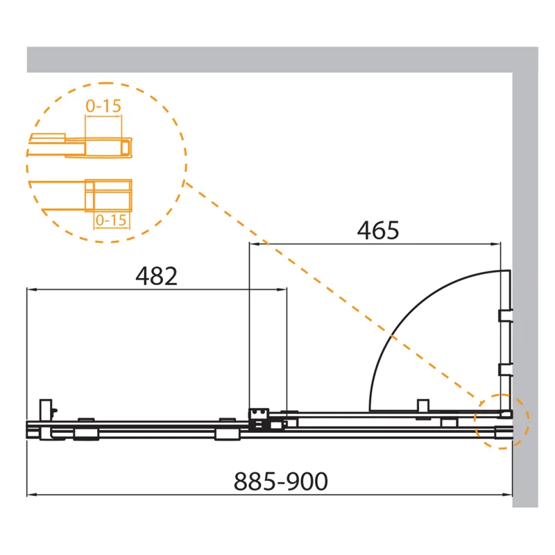 Шторка на ванну с полками CEZARES STREAM-VFS-11-90/150-C-Cr