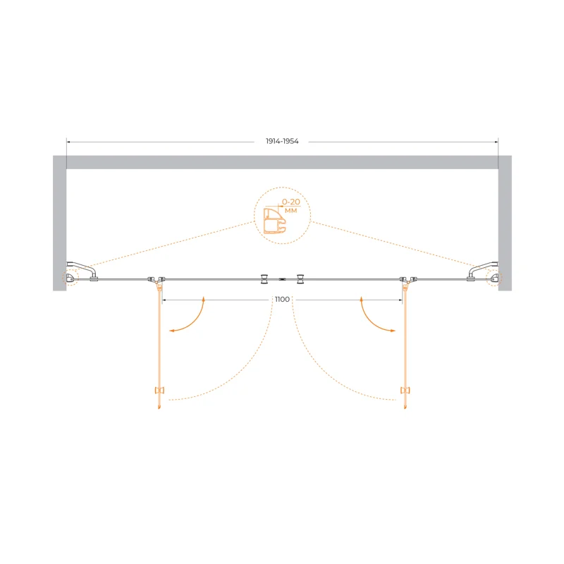 Душевая дверь CEZARES VERONA-W-B-22-200-C-Cr