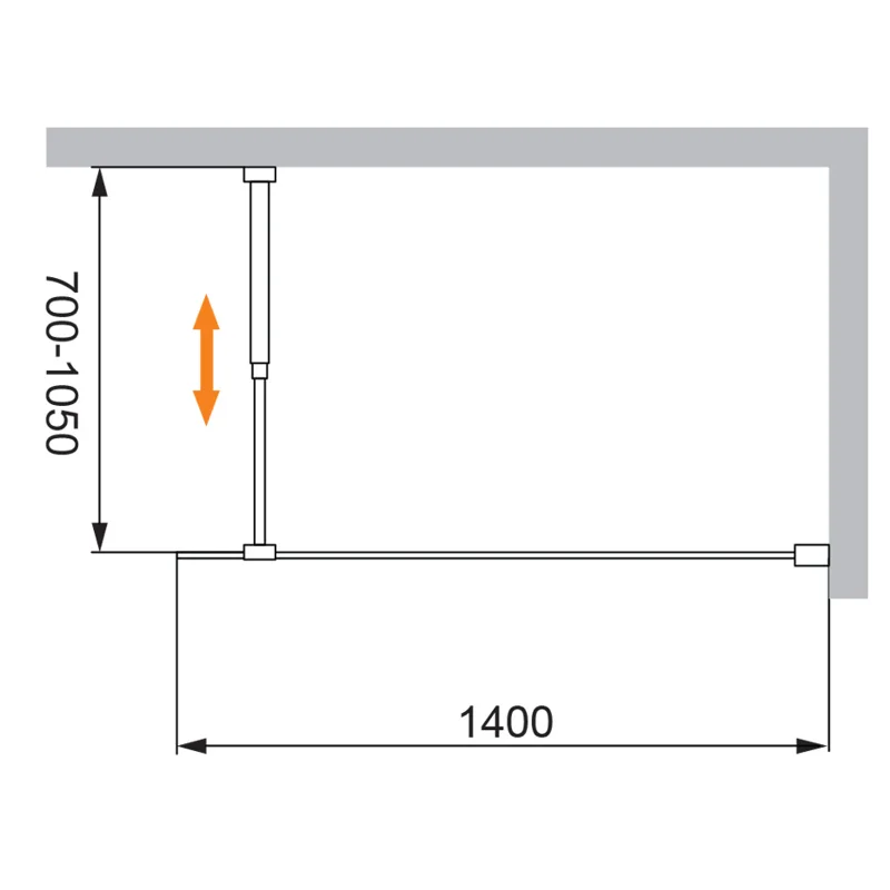 Душевая перегородка CEZARES LIBERTA-L-1-140-C-NERO