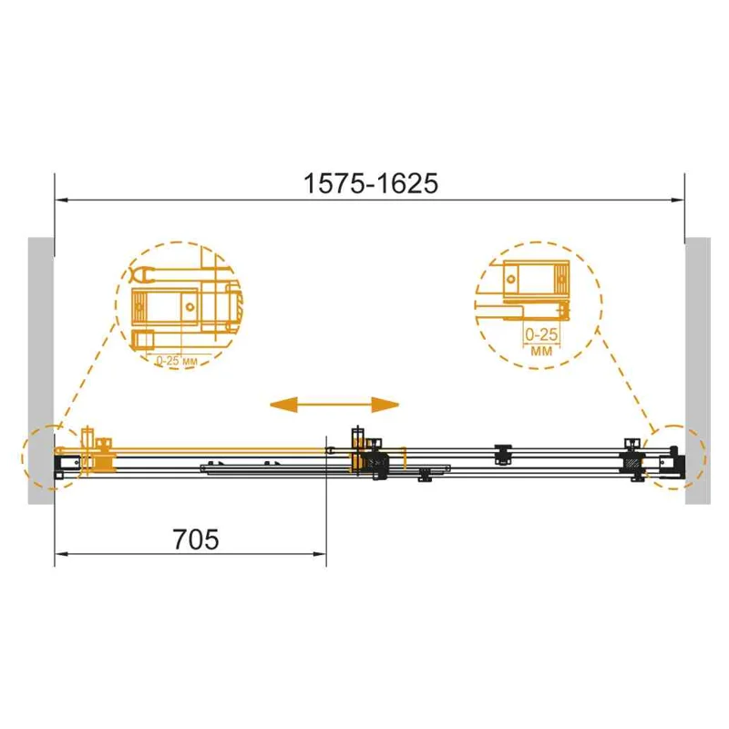 Душевая дверь с доводчиками CEZARES STYLUS-SOFT-BF-1-160-C-Cr