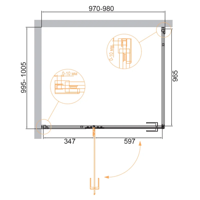 Душевой уголок Cezares BELLAGIO-A-1-100-C-NERO