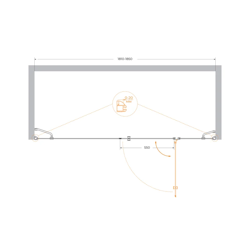 Душевая дверь CEZARES VERONA-W-B-13-90+60/40-C-Cr