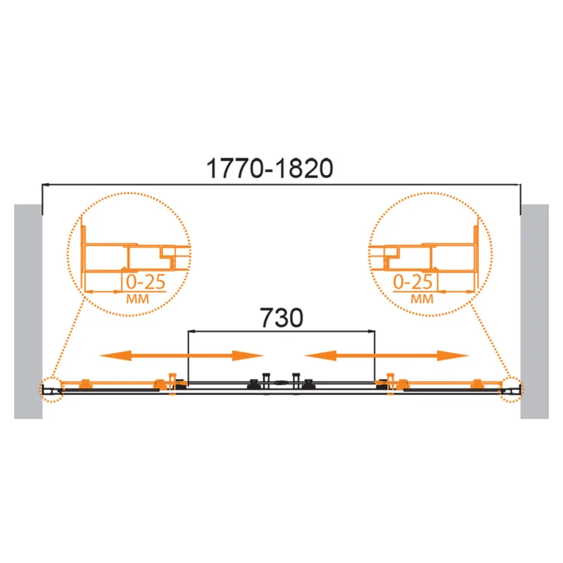 Душевая дверь CEZARES MOLVENO-BF-2-180-C-Cr-IV