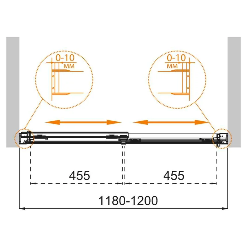 Душевая дверь CEZARES TANDEM-SOFT-BF-2-120-C-Cr-IV