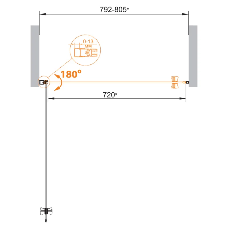 Душевая дверь CEZARES ECO-O-B-1-80-C-NERO