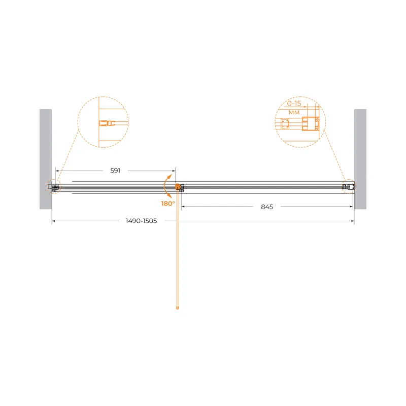 Душевая дверь CEZARES URBAN-B-12-150-C-CR