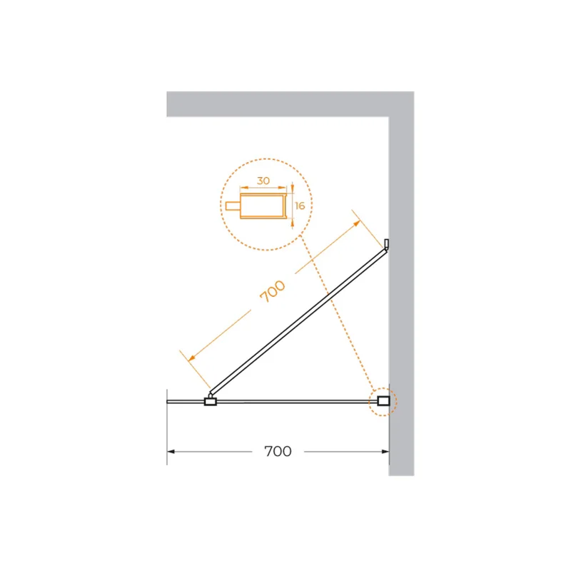 Душевая перегородка универсальная CEZARES LIBERTA-L-1-TB-70-C-Cr
