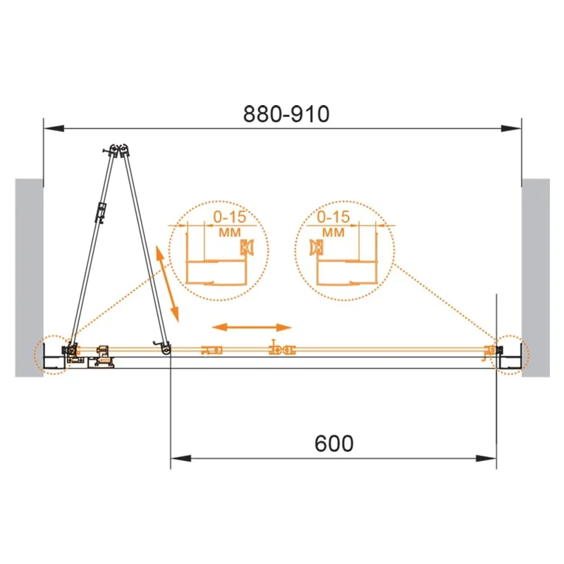 Душевая дверь CEZARES ECO-O-BS-90-C-Cr