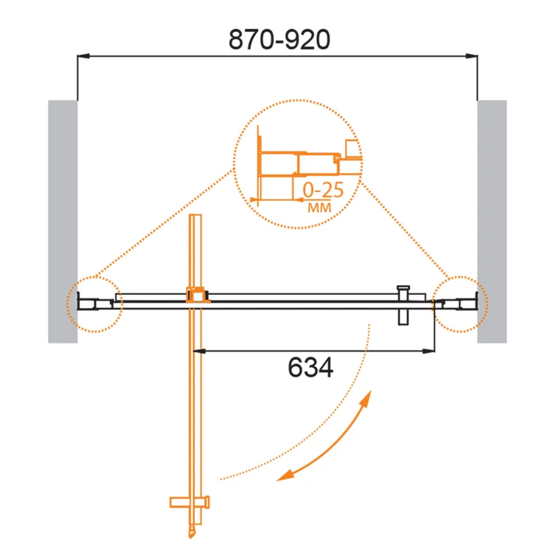Душевая дверь CEZARES MOLVENO-BA-1-90-C-Cr-IV