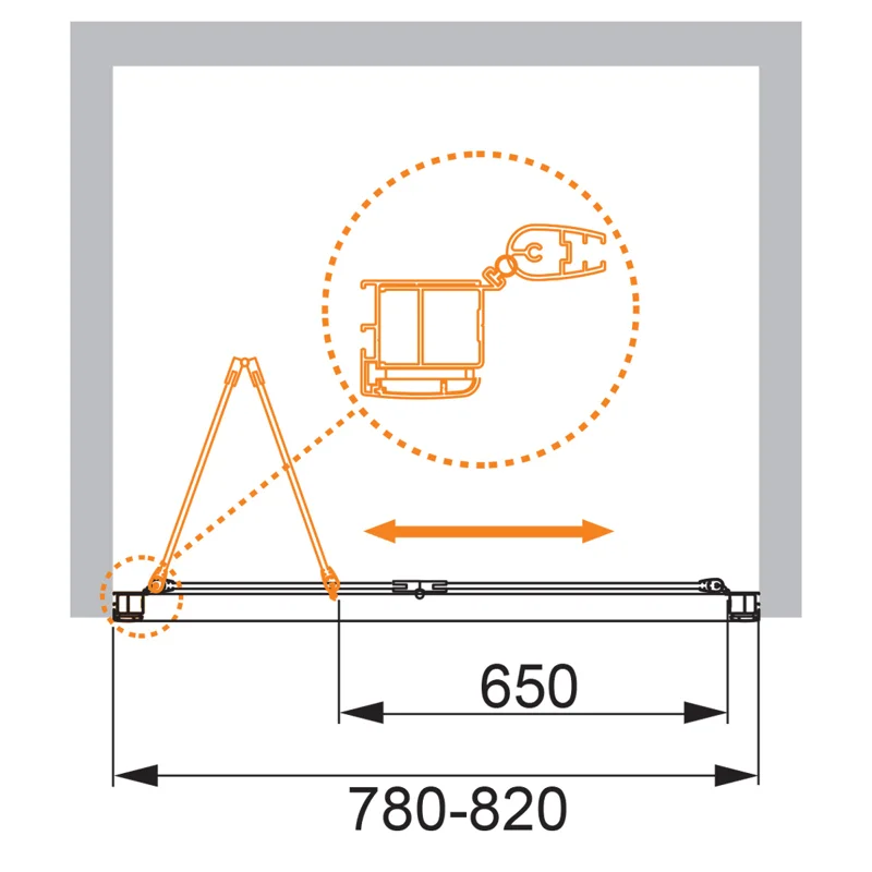 Душевая дверь CEZARES ANIMA-W-BS-80-P-Cr